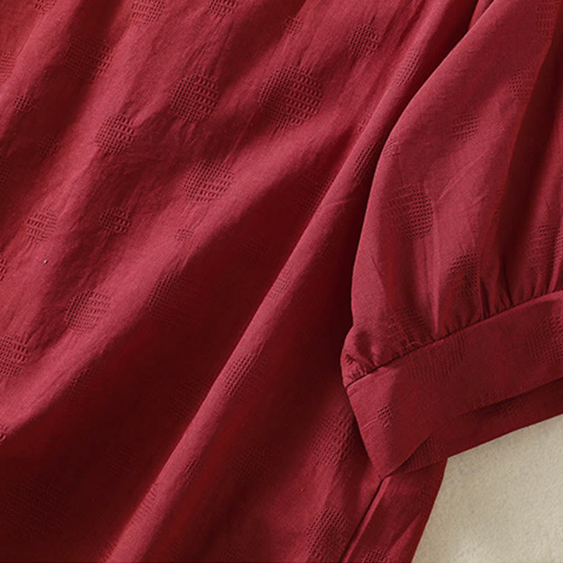 Buddha Stones 2pcs Plain Women's Short Sleeve Shirt Harem Pants Meditation Clothing Set