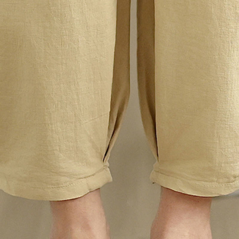 Buddha Stones 2pcs Casual Women's Short Sleeve Shirt Harem Pants Meditation Clothing Set