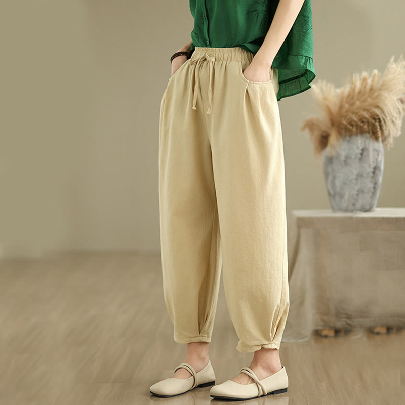 Buddha Stones 2pcs Casual Women's Short Sleeve Shirt Harem Pants Meditation Clothing Set