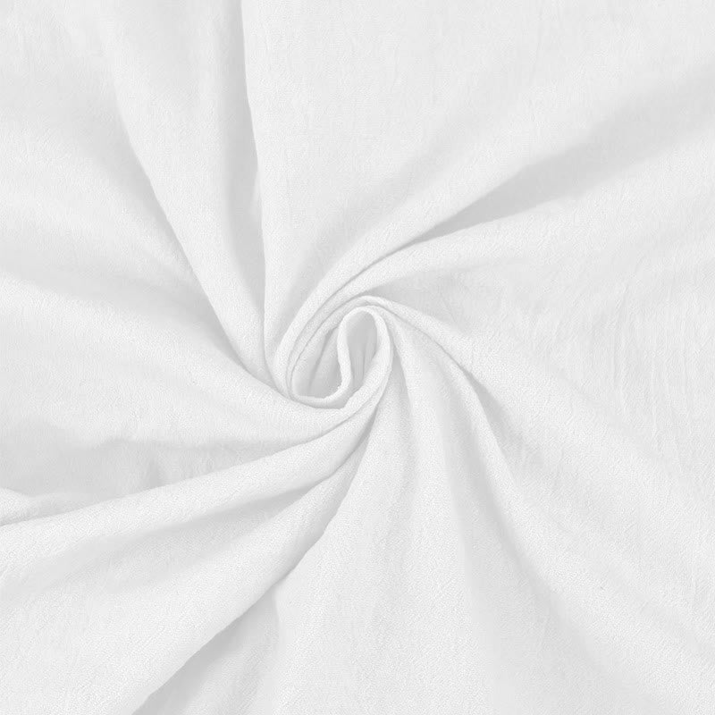 Buddha Stones Solid Color Long Sleeve Hooded Drawstring Buttons Linen Men's Shirt