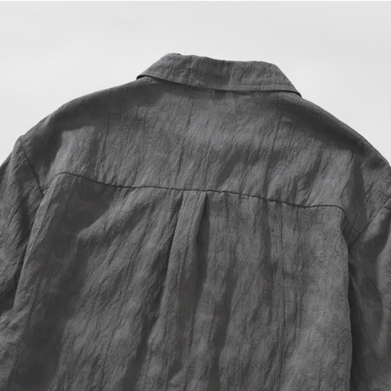 Buddha Stones Summer Short Sleeve Buttons Men's Shirt With Two Pockets