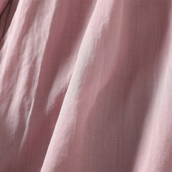 Buddha Stones Casual Drawstring Cotton Linen Ankle-Length Women's Wide Leg Pants With Pockets