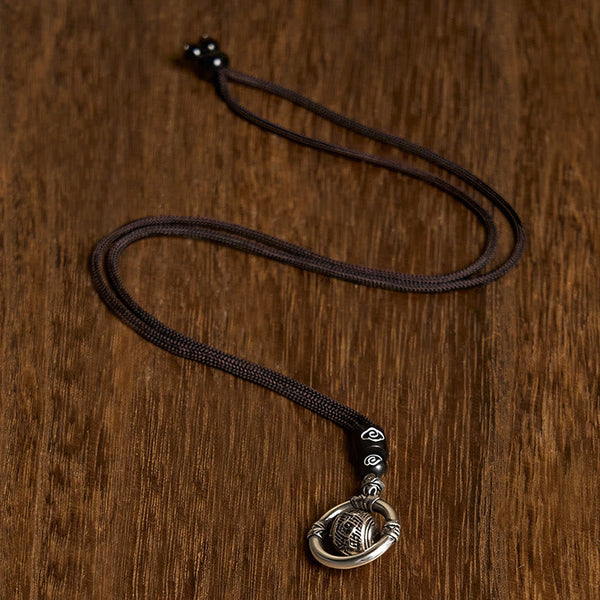 FREE Today: Wealth Wisdom Om Mani Padme Hum Copper Plated Silver Rotating Necklace Pendant