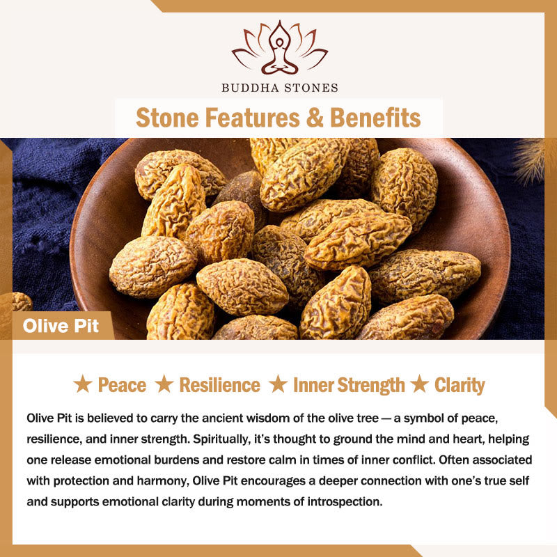 Buddha Stones Ultra-fine Olive Pit Peace Bracelet