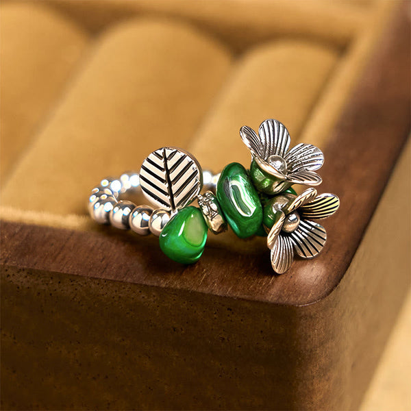 FREE Today: Luck and Balance Flower Pattern Copper Alloy Elastic Rope Ring