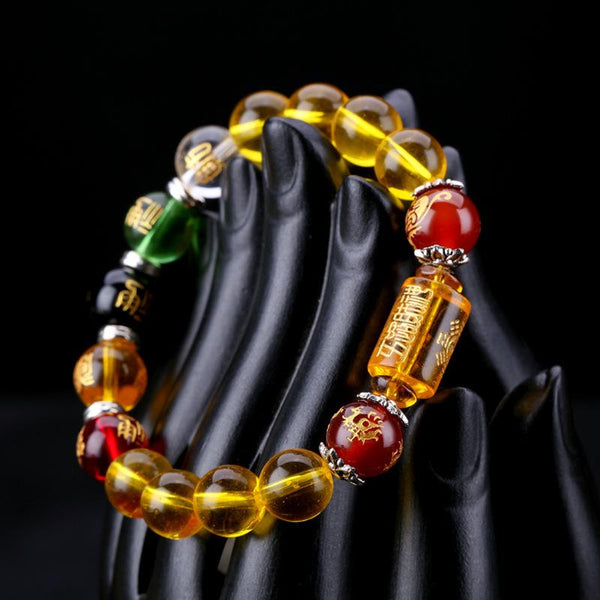 Manifestation Citrine Wealth Bracelet – Feng Shui 5-Element Prosperity Armor