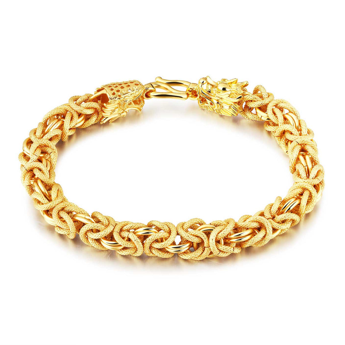 Empire Ascend Dual Dragon Bracelet – 18k Gold-Plated Success Armor
