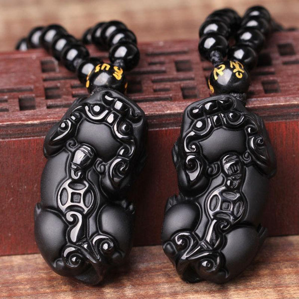 Eternal Guardian Pixiu Necklace – Obsidian Wealth Vault