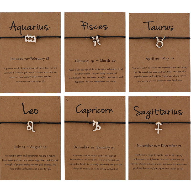 Stellar Bond Zodiac Rope Bracelet – Adjustable Couple Edition