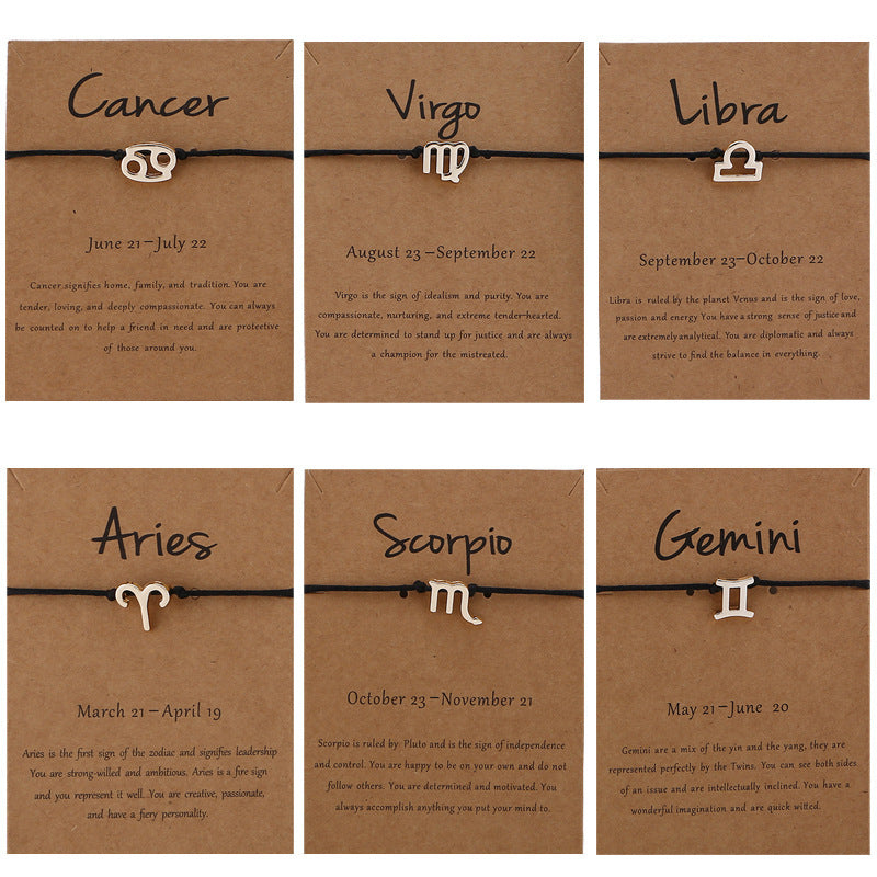 Stellar Bond Zodiac Rope Bracelet – Adjustable Couple Edition