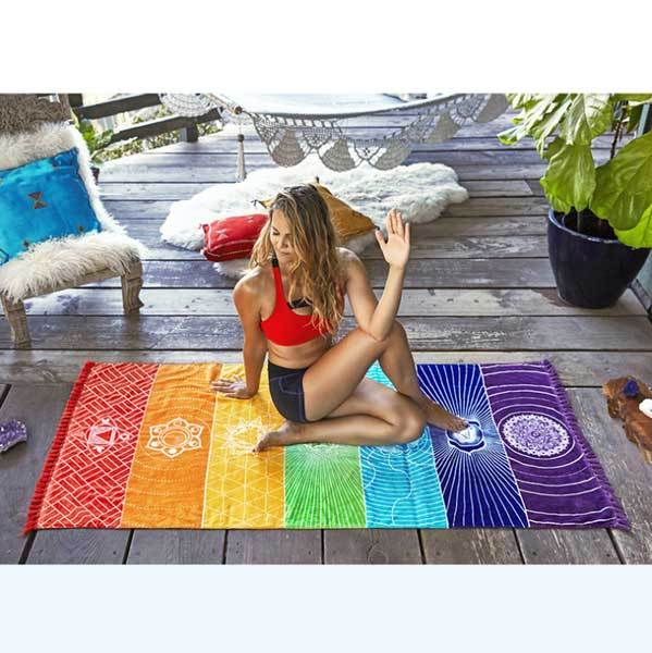 Sacred Flow 7 Chakra Yoga Mat - Versatile Meditation & Healing Tapestry