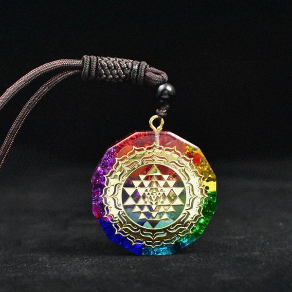 Harmonic Shield Chakra Orgonite Pendant - EMF Protection & Energy Balance