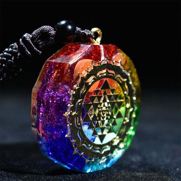 Harmonic Shield Chakra Orgonite Pendant - EMF Protection & Energy Balance