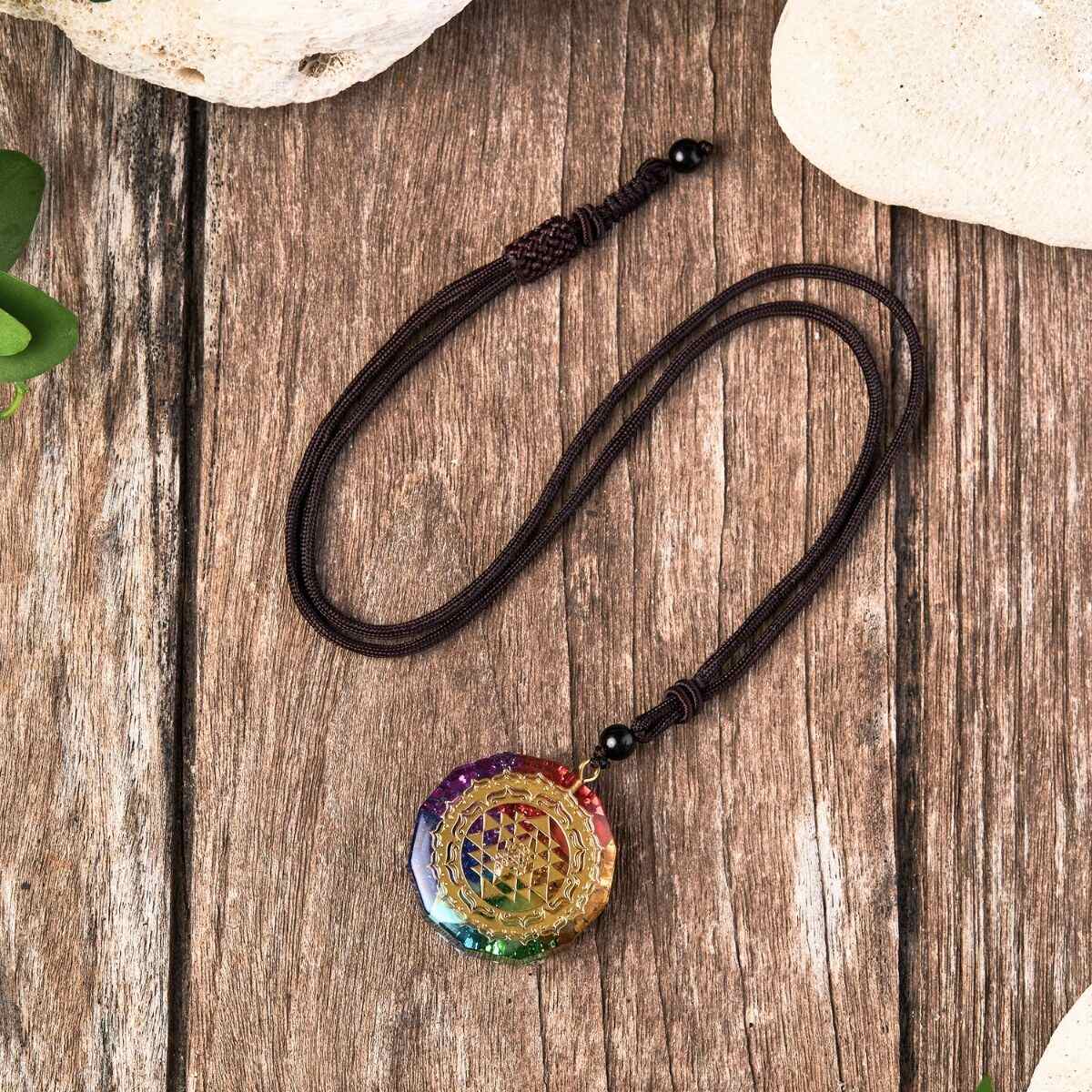 Harmonic Shield Chakra Orgonite Pendant - EMF Protection & Energy Balance