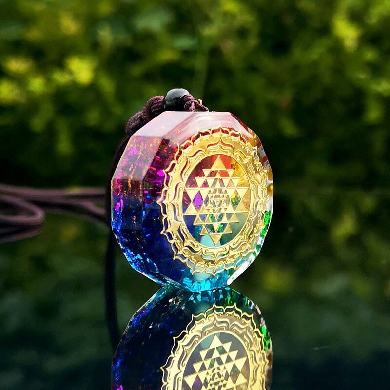 Harmonic Shield Chakra Orgonite Pendant - EMF Protection & Energy Balance