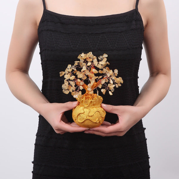 Golden Citrine Wealth Tree – Feng Shui Energy Charged Abundance Ornament
