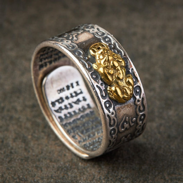 Eternal Wealth Guardian Ring - Feng Shui Pixiu & Mantra Armor