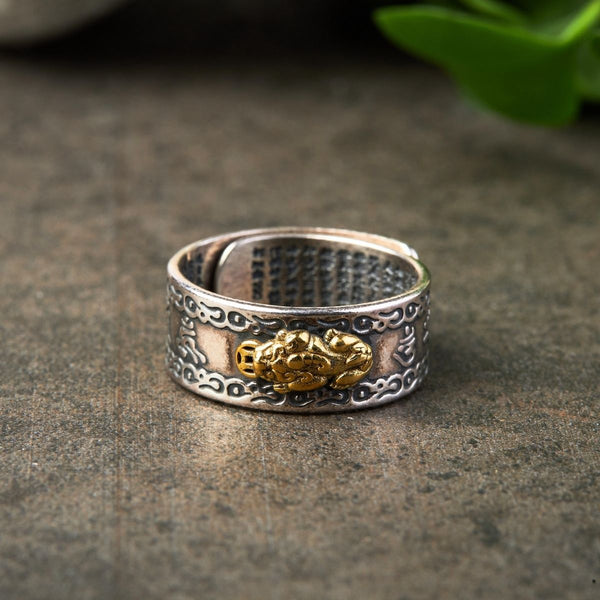 Eternal Wealth Guardian Ring - Feng Shui Pixiu & Mantra Armor
