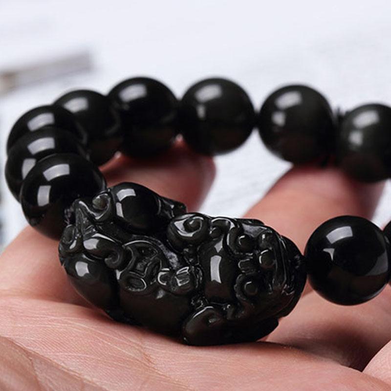 Eternal Guardian Pixiu Bracelet – Obsidian Wealth Shield