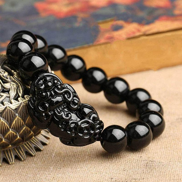 Eternal Guardian Pixiu Bracelet – Obsidian Wealth Shield