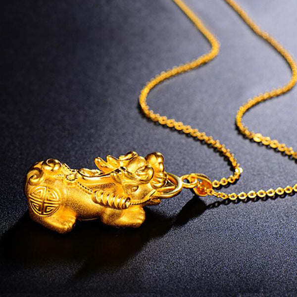 Golden Fortune Pixiu Necklace – Wealth Magnet & Misfortune Shield