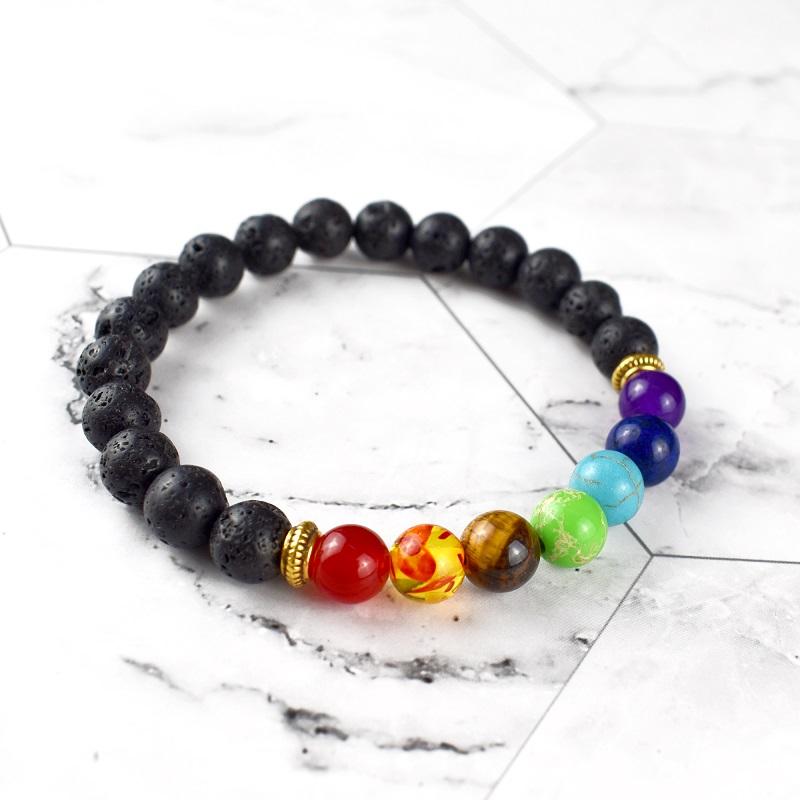 AuraFlow 7 Chakra Essential Oil Bracelet - Healing & On-the-Go Aromatherapy