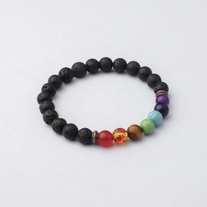 AuraFlow 7 Chakra Essential Oil Bracelet - Healing & On-the-Go Aromatherapy