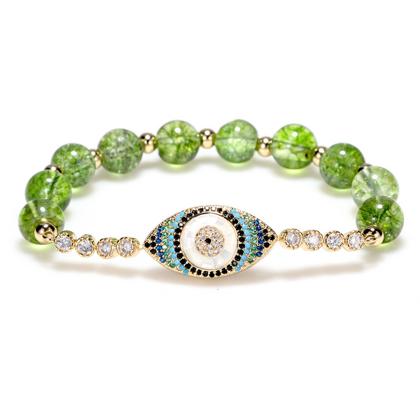Prosperity Shield Peridot Bracelet - Wealth Attraction & Evil Eye Defense