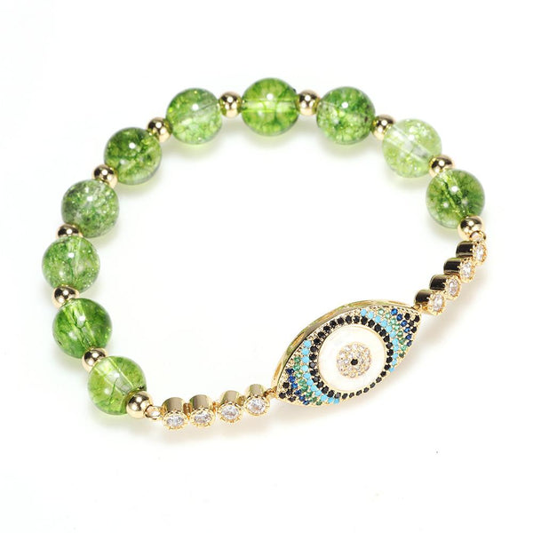 Prosperity Shield Peridot Bracelet - Wealth Attraction & Evil Eye Defense