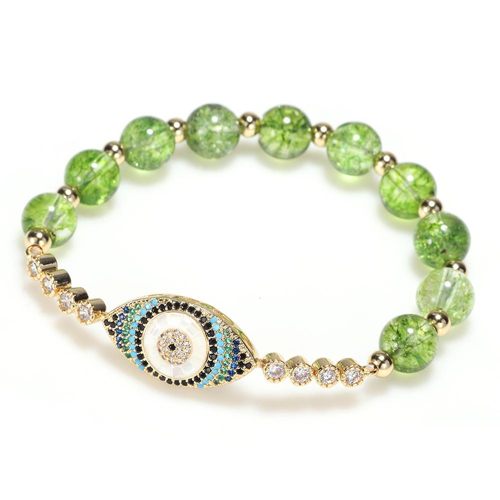 Prosperity Shield Peridot Bracelet - Wealth Attraction & Evil Eye Defense