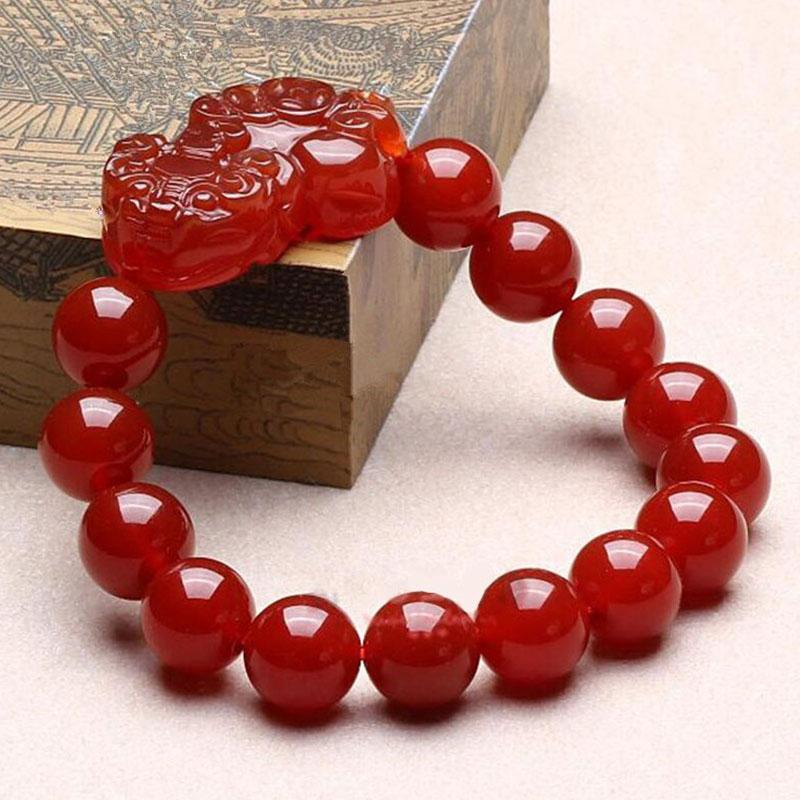 Wealth Guardian Red Agate Bracelet - Feng Shui Money Shield & Clarity