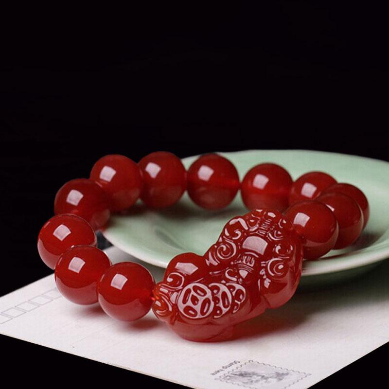 Wealth Guardian Red Agate Bracelet - Feng Shui Money Shield & Clarity