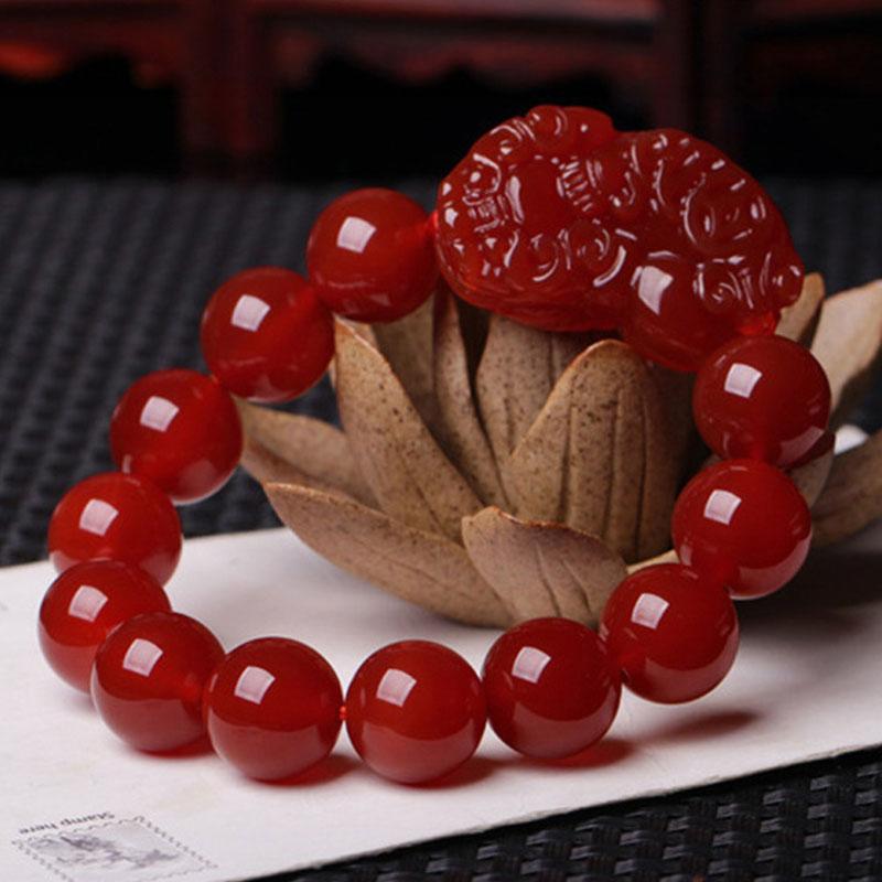 Wealth Guardian Red Agate Bracelet - Feng Shui Money Shield & Clarity