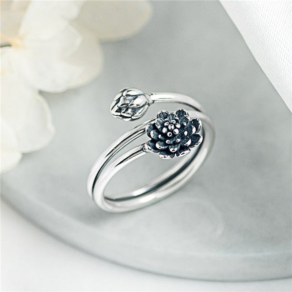 Eternal Bloom Triple Lotus Ring – Symbol of Inner Radiance & Grace