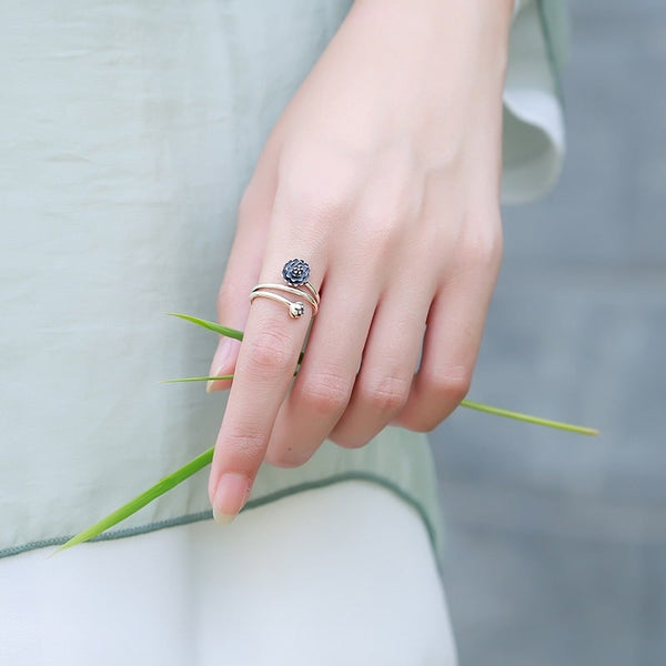 Eternal Bloom Triple Lotus Ring – Symbol of Inner Radiance & Grace