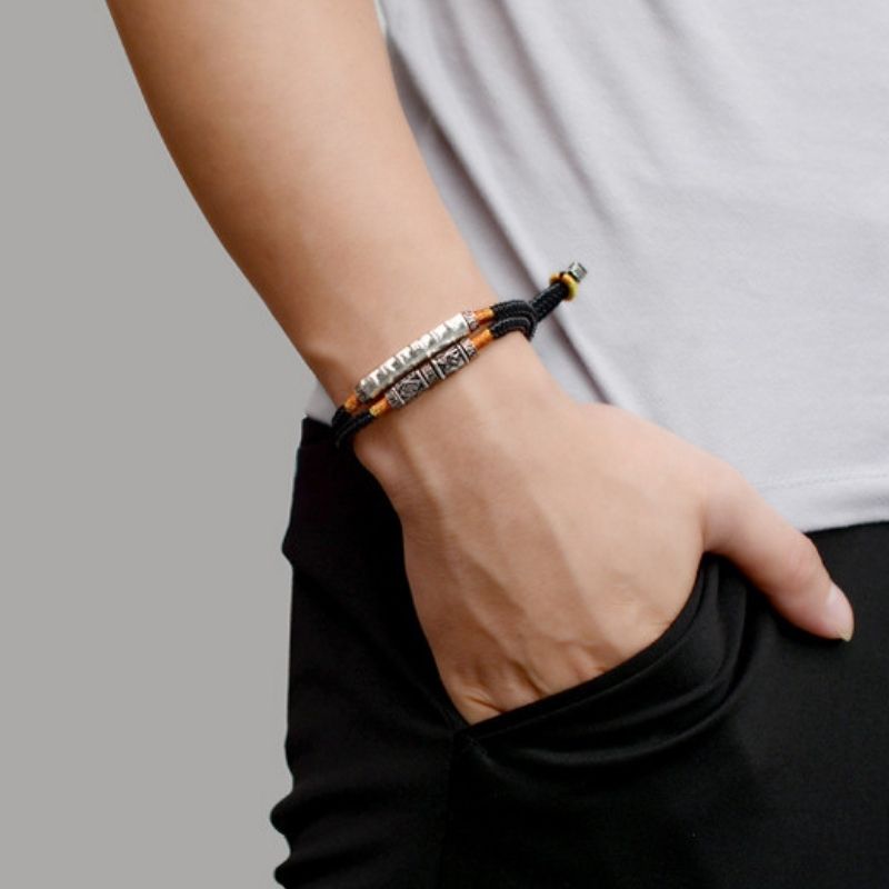 Sacred Om Mantra Double Bracelet - Spiritual Shield & Luck Enhancer