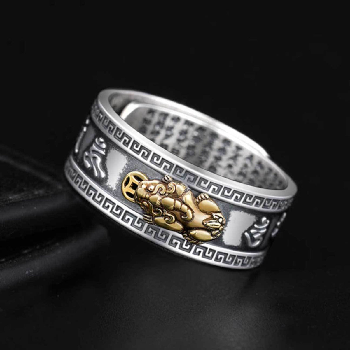 Eternal Wealth Guardian Ring - Feng Shui Pixiu & Mantra Armor